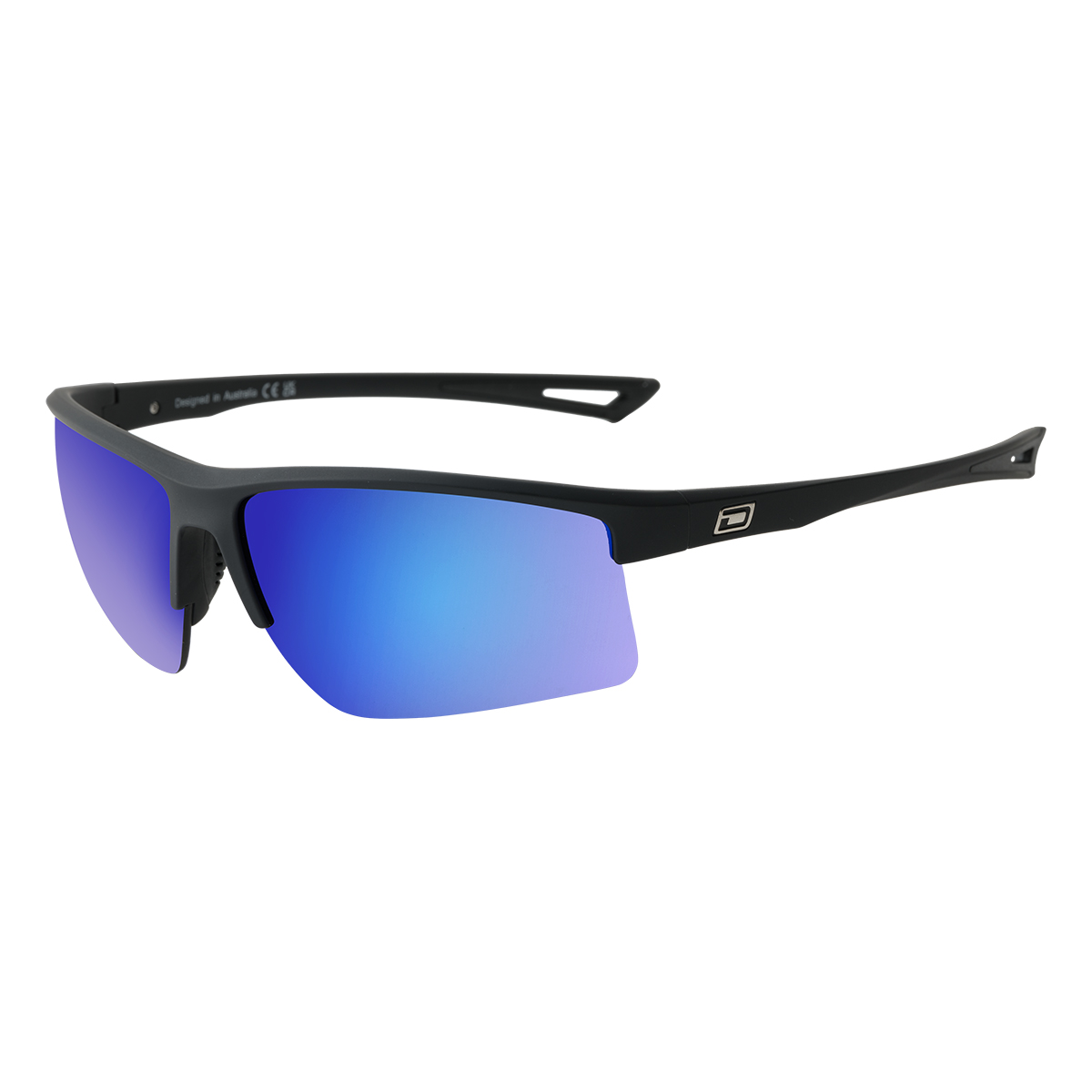 Man climbing mountain with sunglasses on